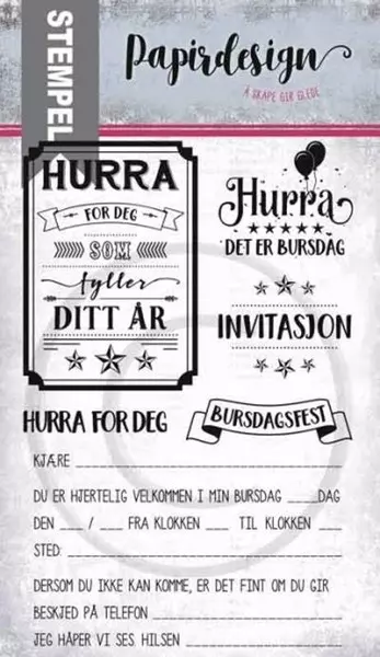 Stempel: Bursdagsinvitasjon