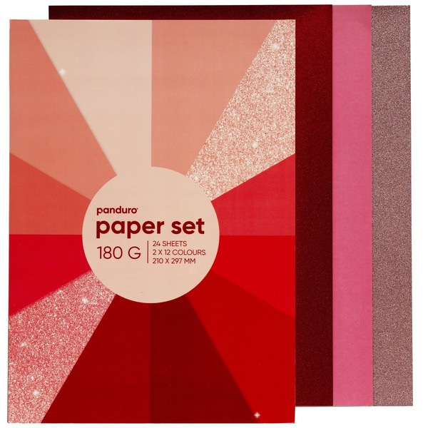 A4-blokk 24 Ark Rosa/rød (U)