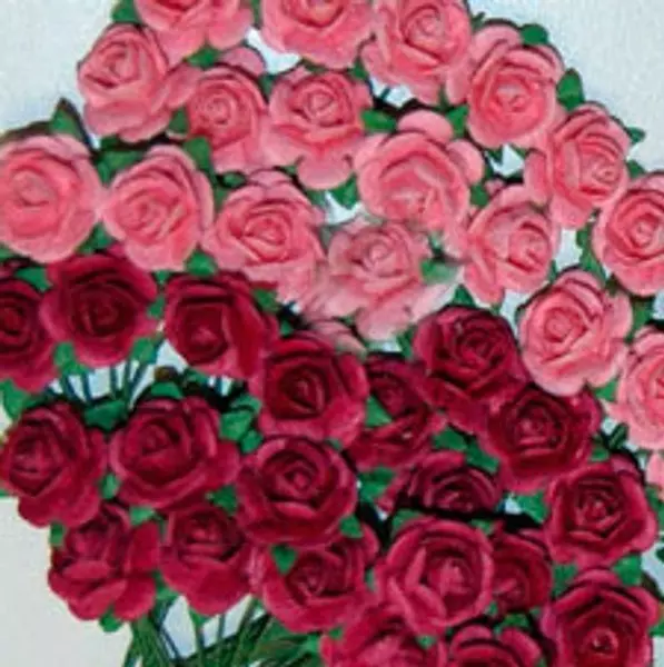Papirblomster: Roser 1.8cm, Mørk Rosa