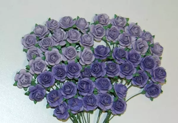 Papirblomster: Roser 1.0cm, Lys Lilla