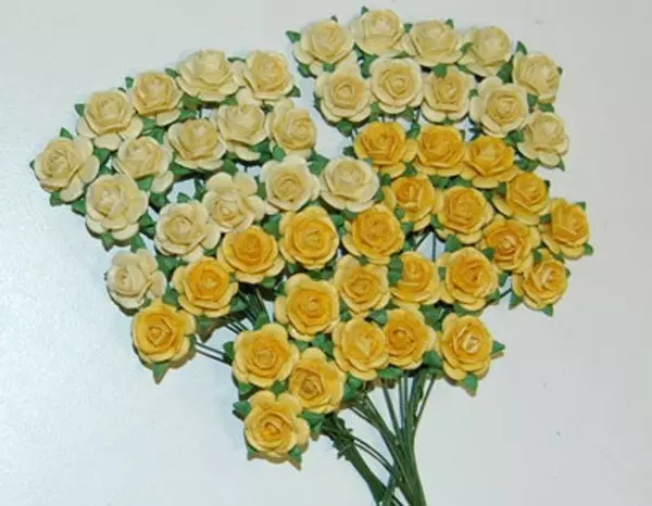 Papirblomster: Roser 1.2cm, Gul