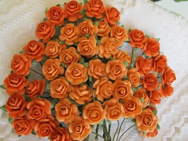 Papirblomster: Roser 1.2cm, Orange