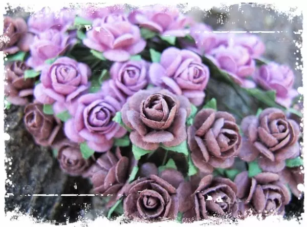 Papirblomster: Roser 1.2cm, Vintage Rosa