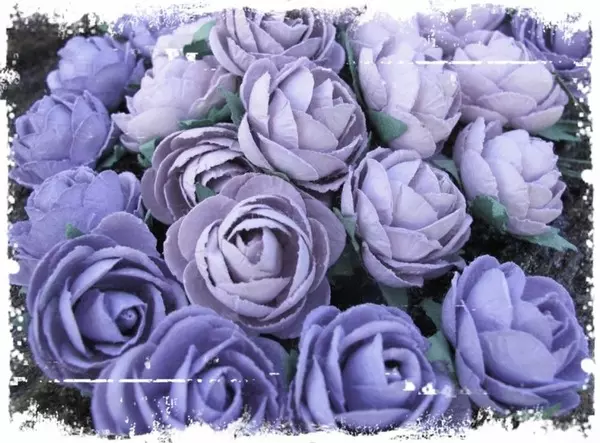 Papirblomster: Pion, Vintage Lilla