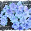Papirblomster: Roser 2,5cm, Farget Kant Lilla