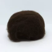 Kardet ull, mørk brun