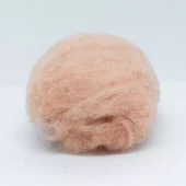 Kardet ull, melert rødlig aprikos