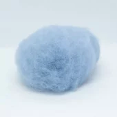 Kardet ull, isblå