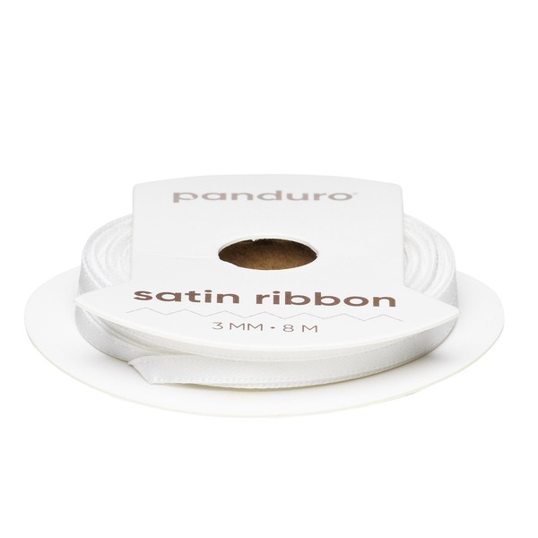 Satengbånd 3 Mm 8 M Hvit