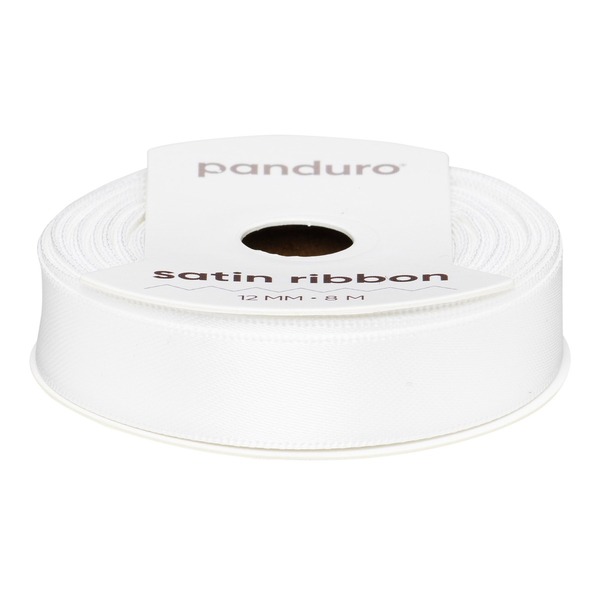 Satengbånd 12 Mm 8 M Hvit