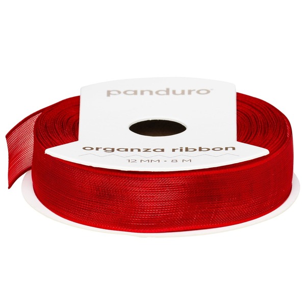 Organzabånd 12 Mm 8 M Rød