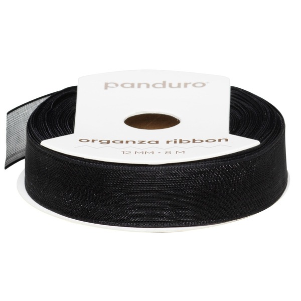 Organzabånd 12 Mm 8 M Svart