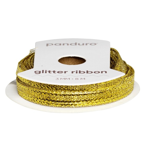 Glitterbånd 3 Mm 8 M Gull