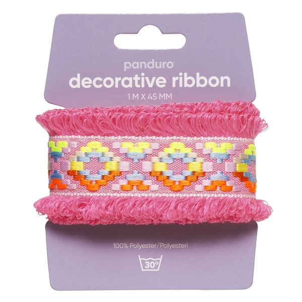 Dekorbånd Frynser Rosa 1 M (U)