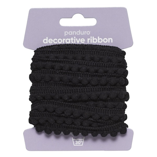 Pompongbånd Svart 4 M (U)