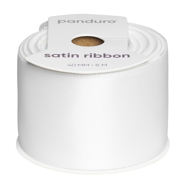 Satengbånd 40 Mm 8 M Hvit