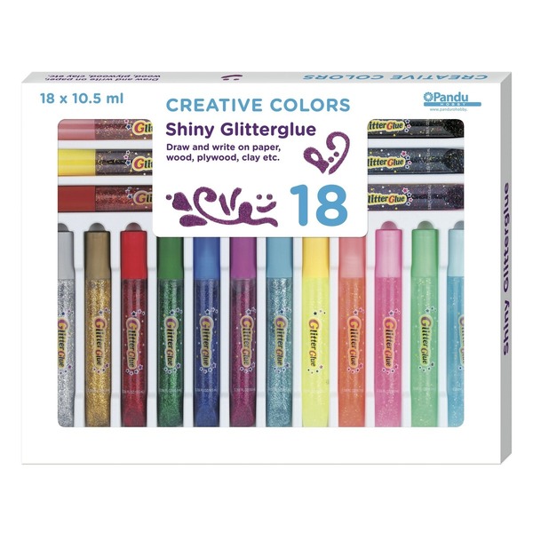 Glitterglue 18-pk 10,5 Ml