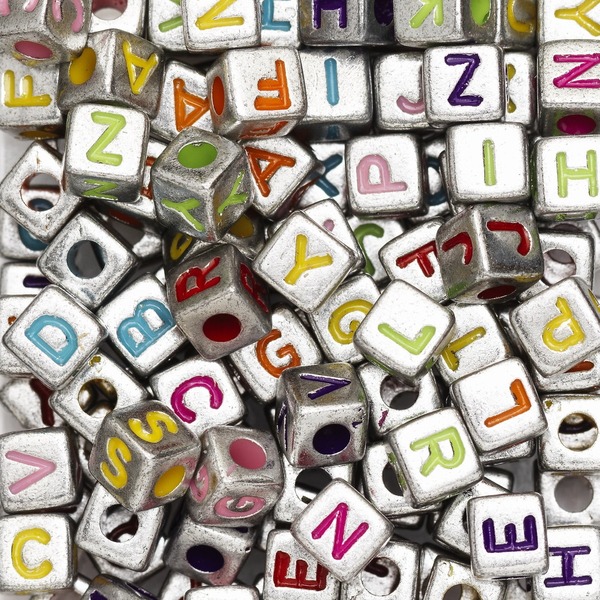 Bokstavperler Sølv Med Farge