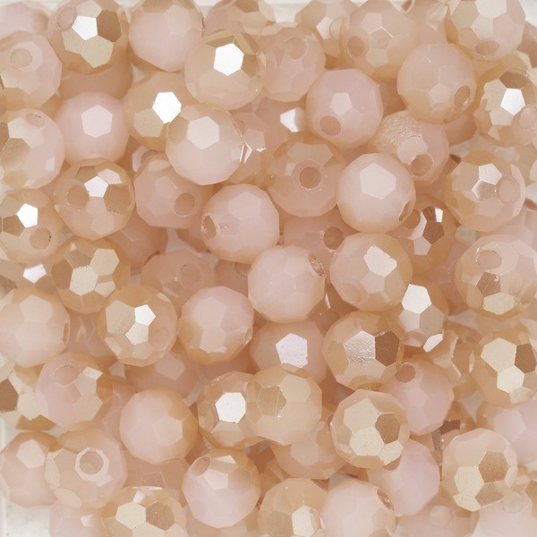 Glassperle Fasett 4mm Rosa