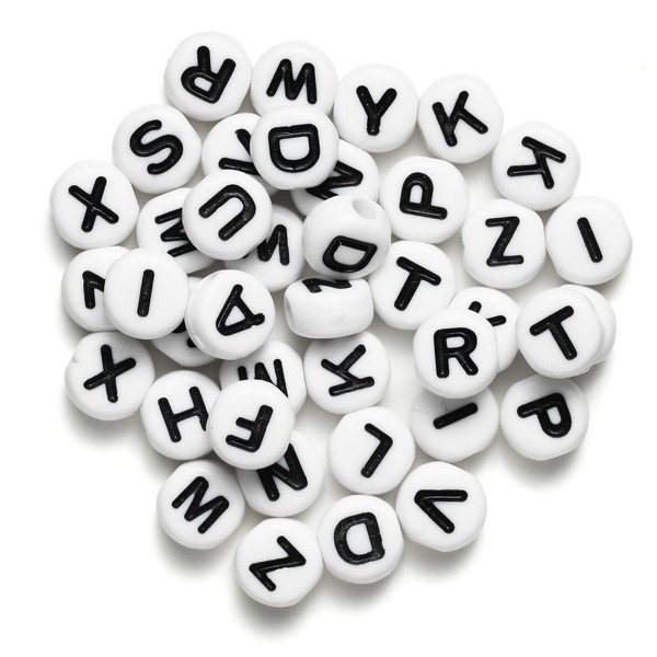 Bokstavperler Hvit 500 Stk.