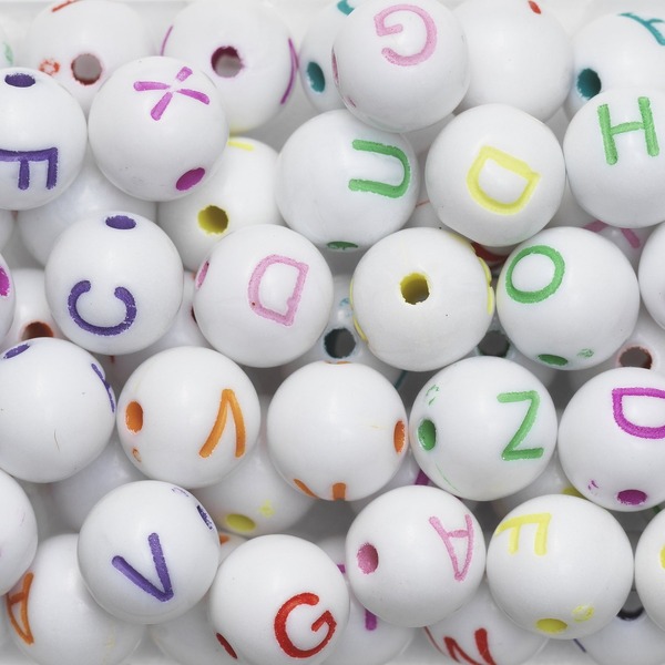 Runde Bokstavperler Farger (U)
