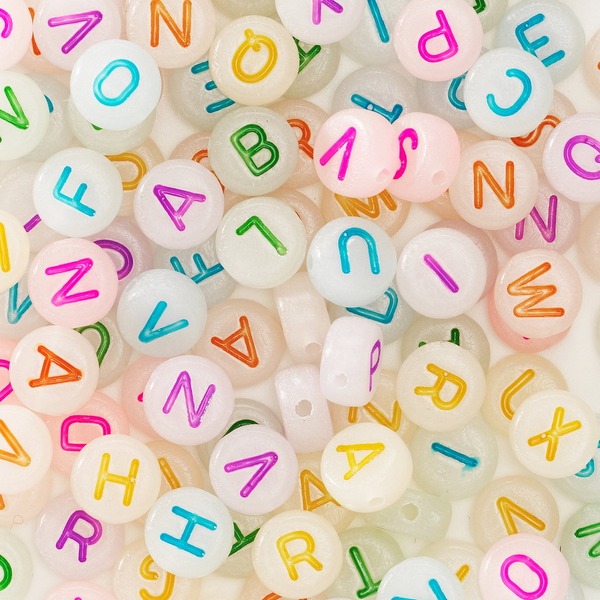 Bokstavperler Glow 500 Stk.