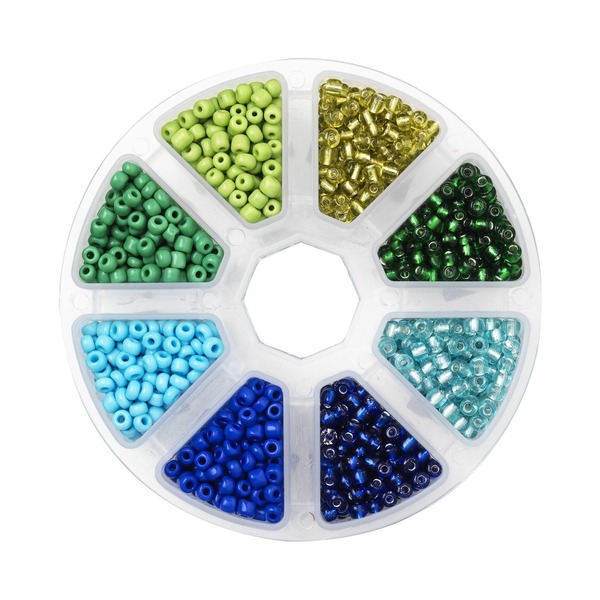 Rocailles 6/0 Blå Miks 8 Farge (U)