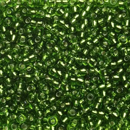 Rocaillesperle 9/0 Grønn Halvt