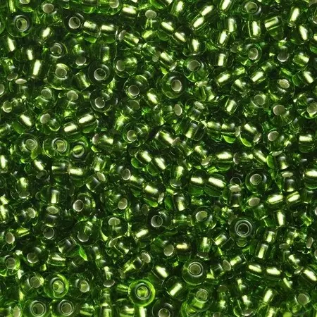 Rocaillesperle 6/0 Grønn Halvt