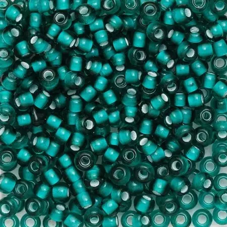 Rocaillesperle 9/0 Petrol/hvit