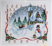 Broderisett: Adventskalender, Kirke & klokker