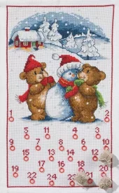 Broderisett: Adventskalender, Bamser og snemand