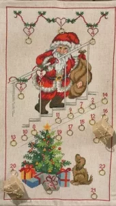 Broderisett: Adventskalender, Julemand v.trappe