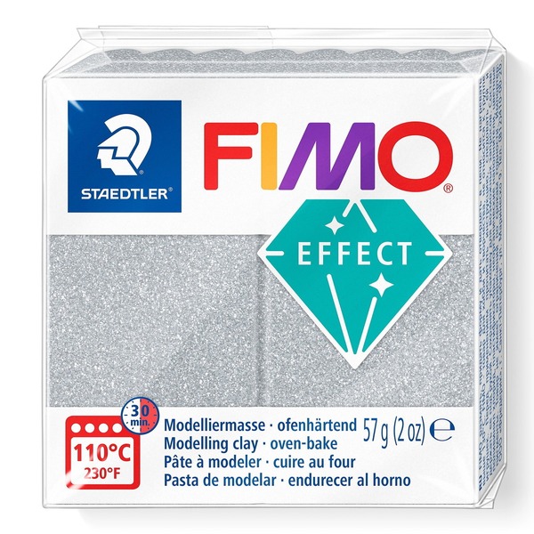 Fimo Effect Glitter 57 G Silver