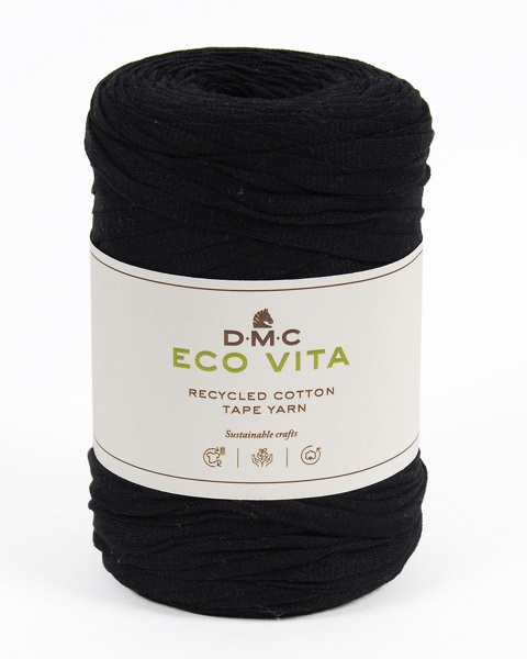 DMC: Eco Vita, Tape Yarn, 002, Black