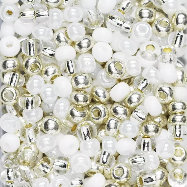 Rocaillesperle 6/0 Miks Sølv