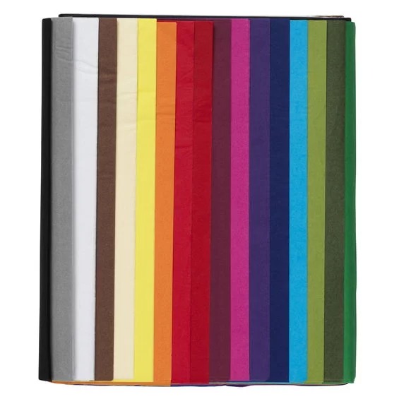 Silkepapir 68 Ark Basisfarger