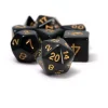 Dice Set - Solid Black Gold Ink