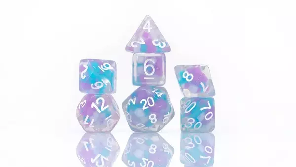 Dice Set - Cotten Candy Glowworm