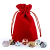 Dice Bag 4''x6'' Red w/Gold Velvet