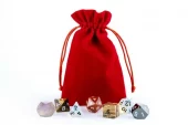 Dice Bag 4''x6'' Red w/Gold Velvet
