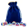 Dice Bag 4''x6'' Blue w/Gold Velvet
