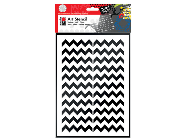 Marabu Mixed Media Sjablong - A4 Chevron (U)