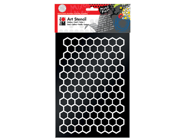 Marabu Mixed Media Sjablong - A4 Honeycomb
