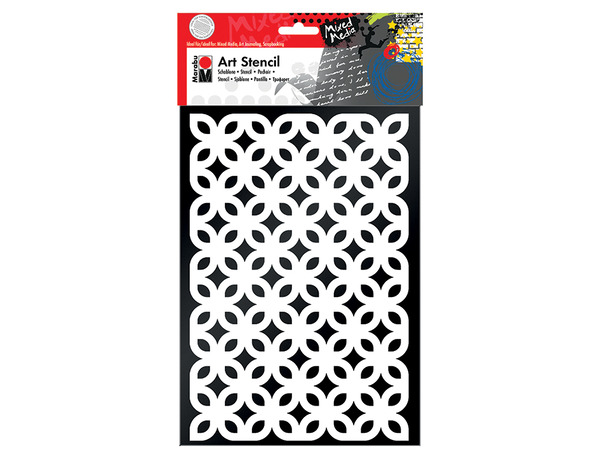 Marabu Mixed Media Sjablong - A4 Retro Flowers