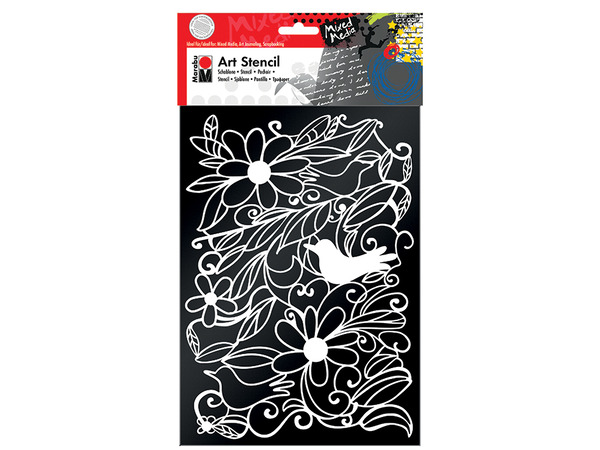 Marabu Mixed Media Sjablong - A4 Blooming Garden