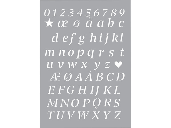 Pronty Sjablong A4 - Alfabet m/æøå 1 (U)