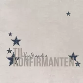 Kort Konfirmant Blå Grå