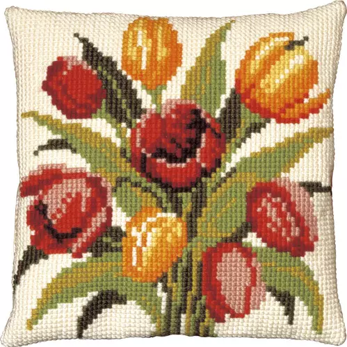 Broderisett: Pute, Tulipaner (P?)