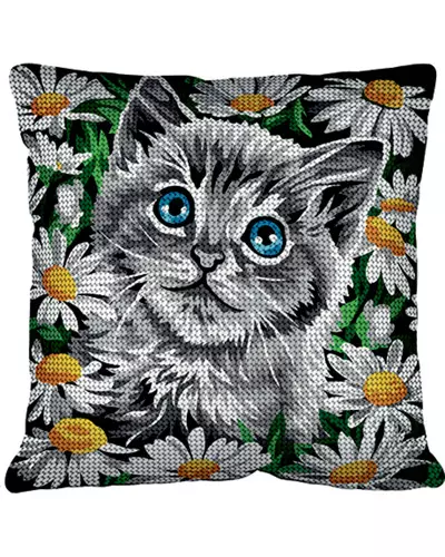 Broderisett: Pute, Kat (P?)